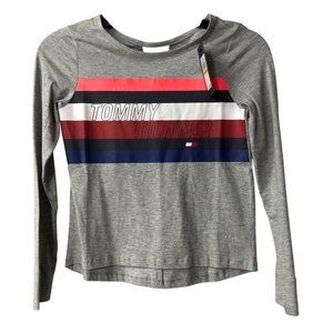 Tommy Hilfiger Girls‎ Logo Long Sleeve Top Grey Heather M/M (8/10) NWT